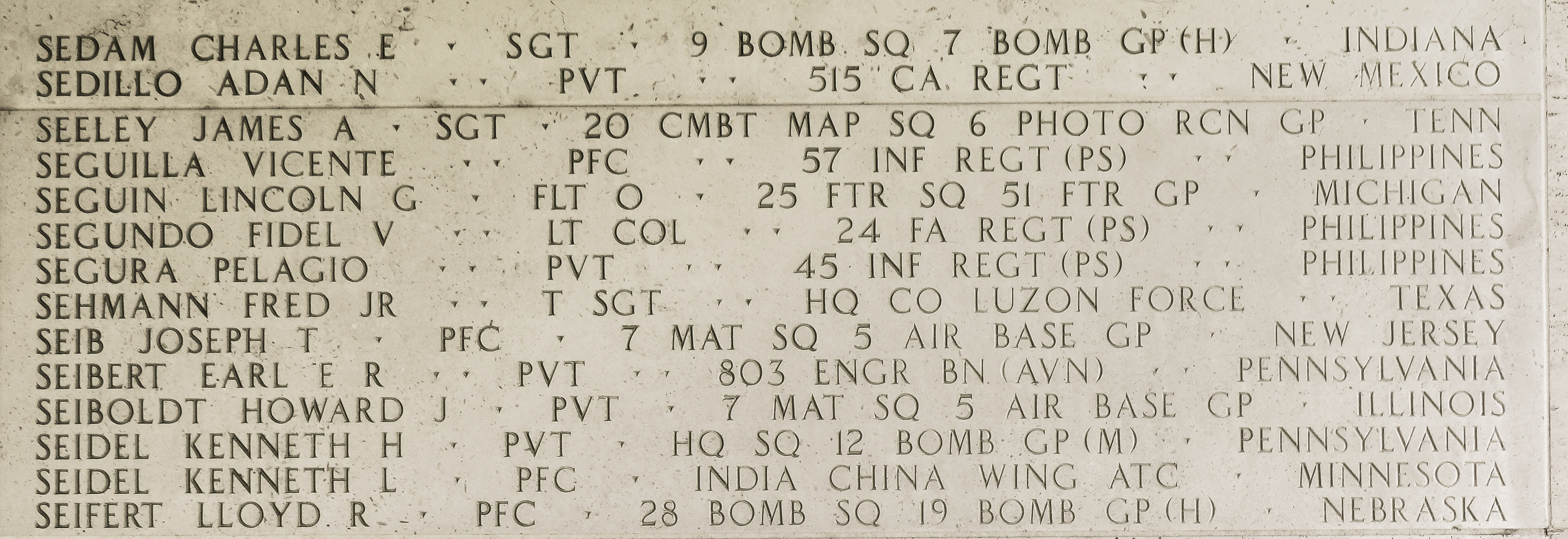 Earl E. R. Seibert, Private